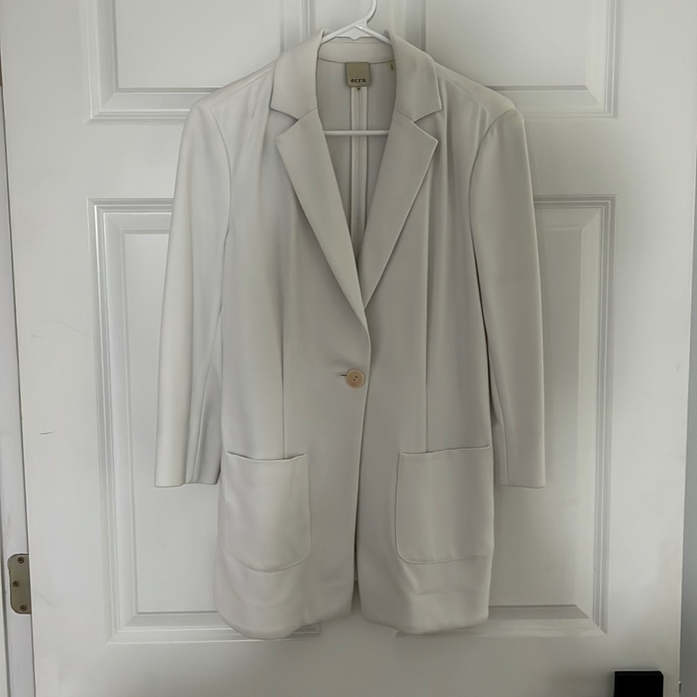 Ecru | White Ponte Blazer
